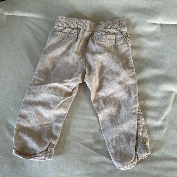 Janie and Jack Linen Blend Baby Dress Pants, Beige - Size 12-18 Months - Picture 3 of 5